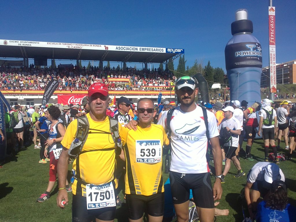 Juanma, Presi y Ramón minimalista en ultra trail de 101 km