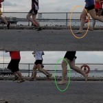 Forma de aterrizaje corriendo descalzo
